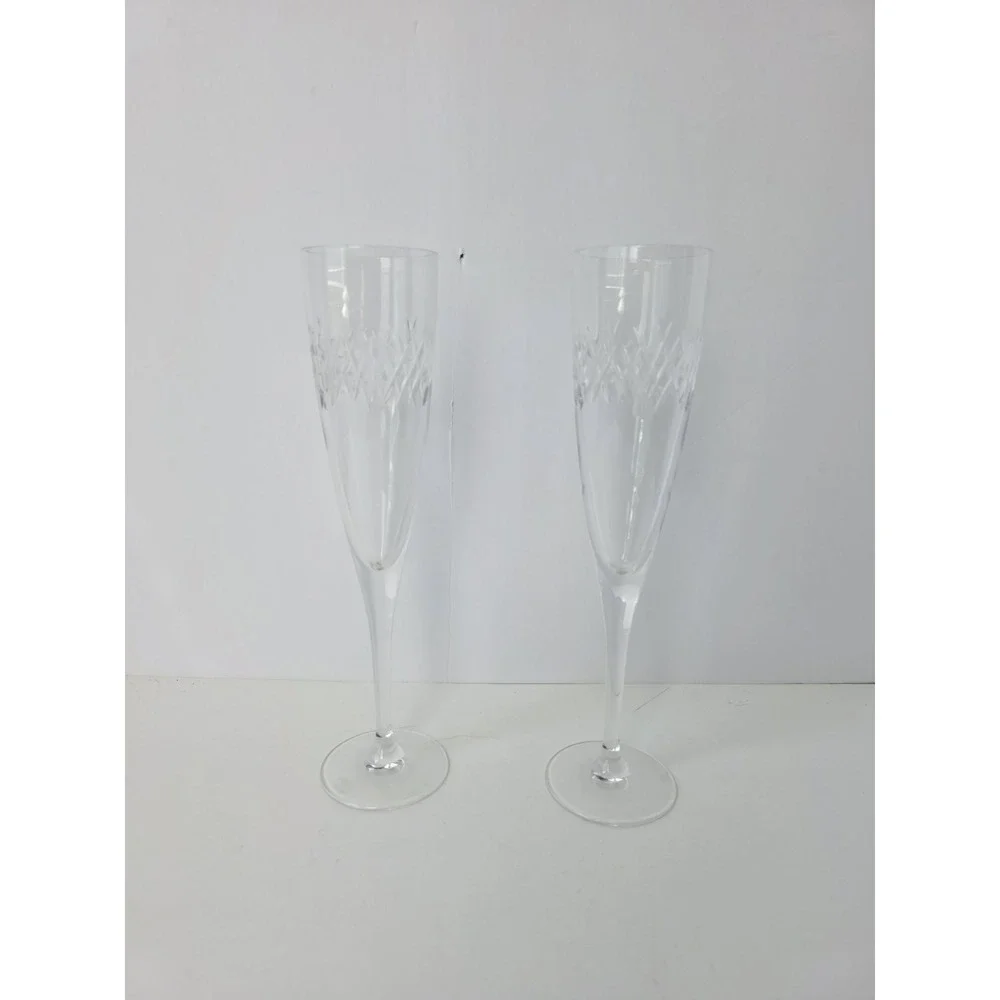 Marquis Waterford Calla Champagne Flute Crystal pair